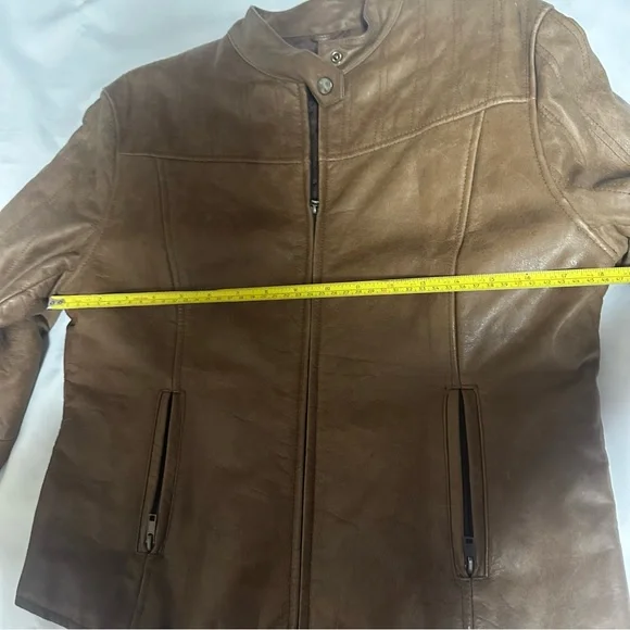 Juliano Celini Chic Brown Leather Jacket for Women size LG - Picture 8 of 16